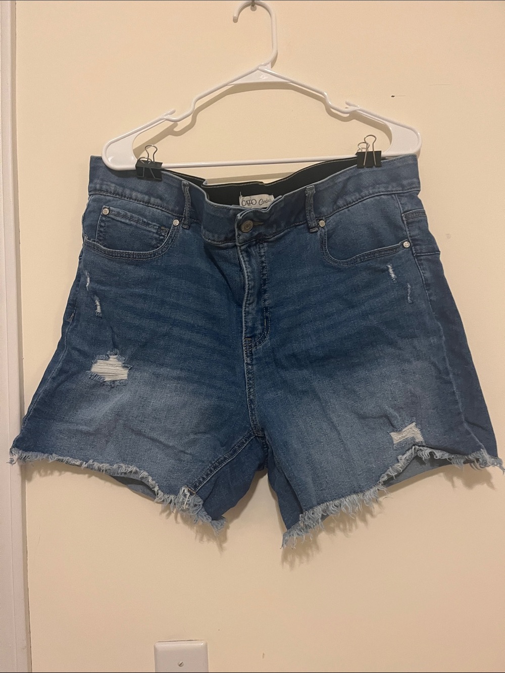 Cato Distressed Blue Denim Jean Shorts